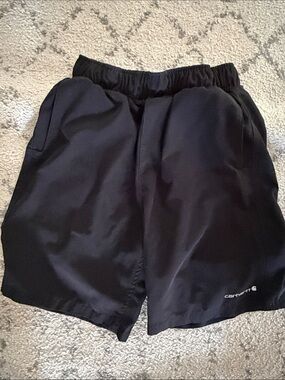 Carhartt Kids Black Athletic Shorts with Elastic Waistband